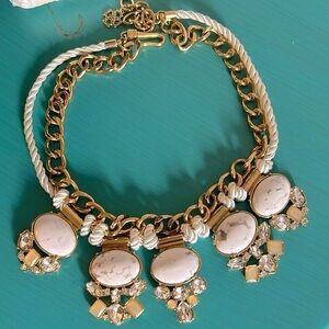 Ann Taylor Women’s Nautical Inspired Chunky Gold Tone Gemstone Statement